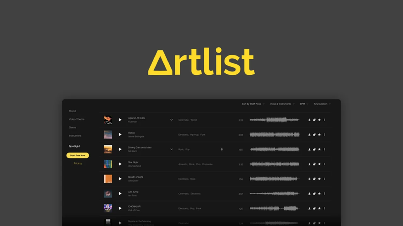 Artlist - Explore Royalty-Free Music and SFX for Creators