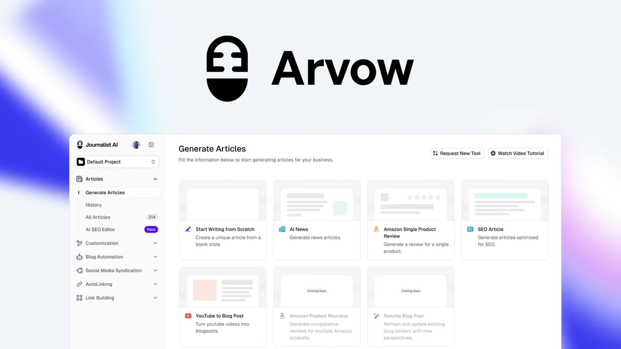 Arvow - Generate SEO content with AI | AppSumo Review