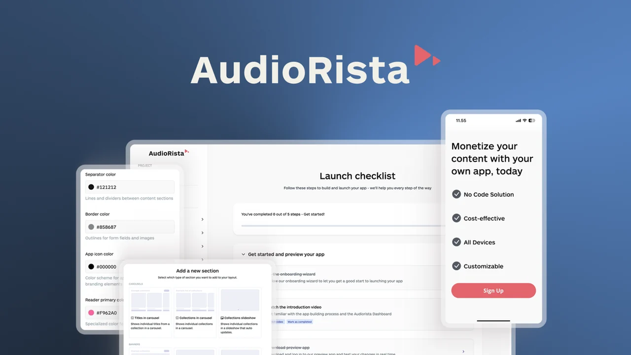 AudioRista: Build and Monetize Your Own Branded App