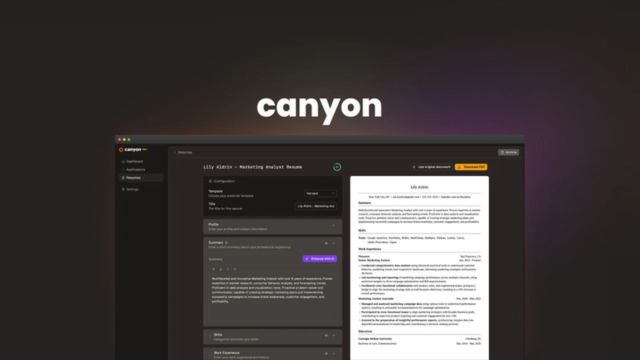 Canyon | AppSumo: Your All-in-One Job Application & Preparation Platform