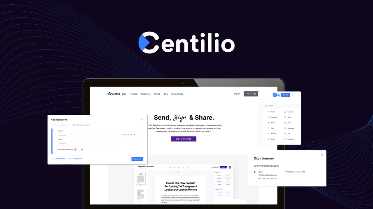 Centilio Sign - Streamline Your E-Signatures Effortlessly