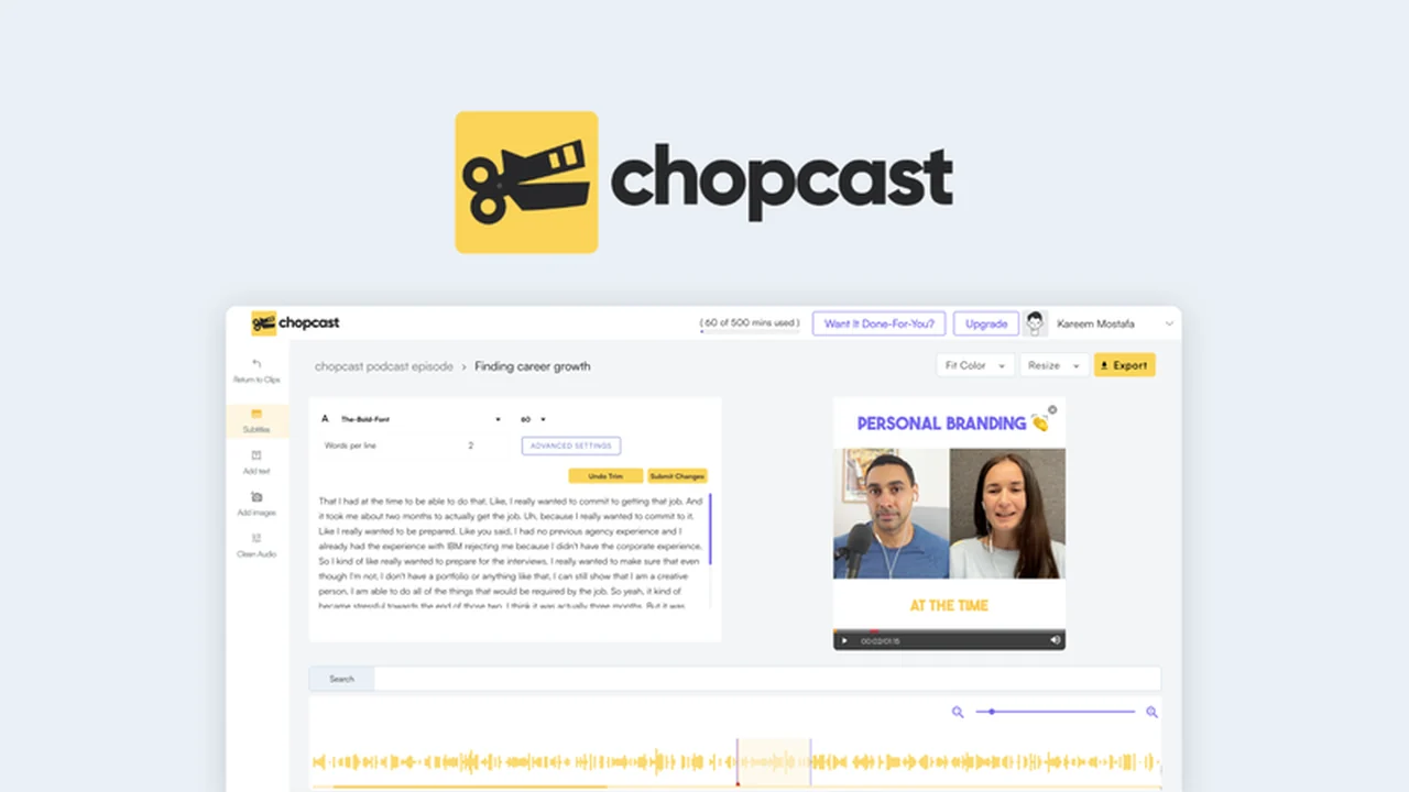 chopcast – Effortlessly Turn Videos into Engaging Clips