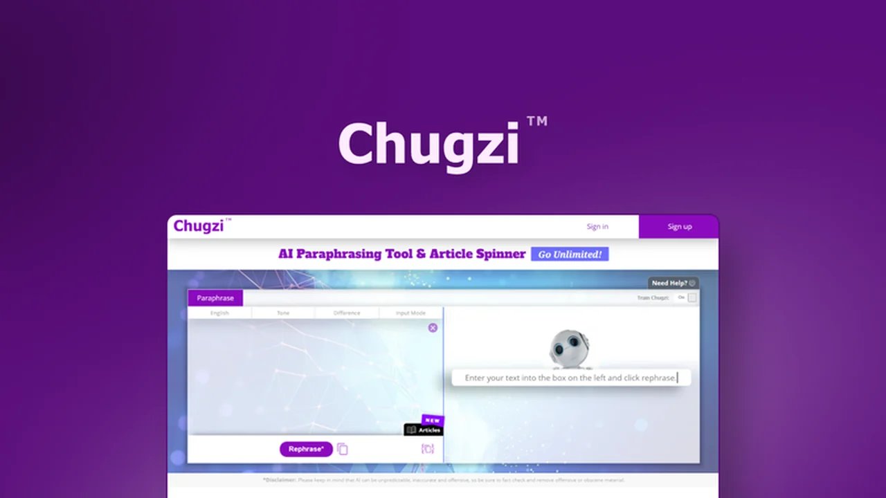 Chugzi Unlimited Paraphrasing Tool & Article Spinner Review: Streamline Your Content Creation