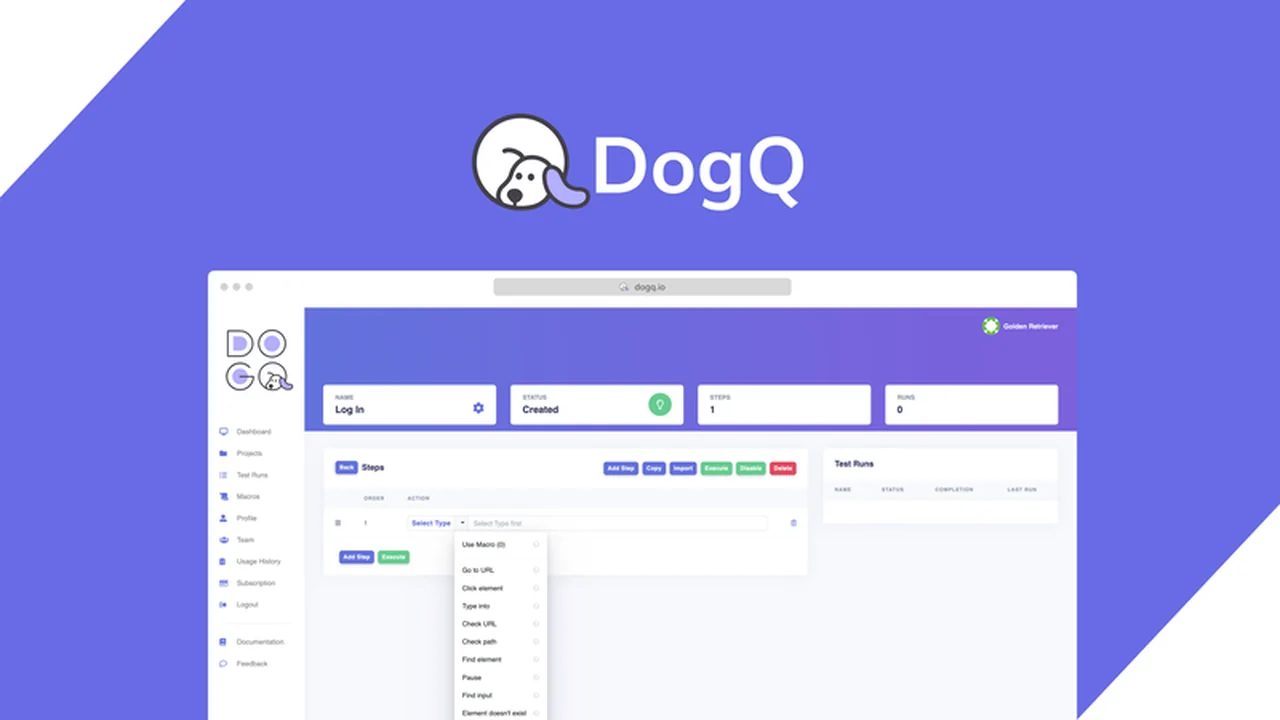 DogQ - Effortless Automated Web App Testing Without Code