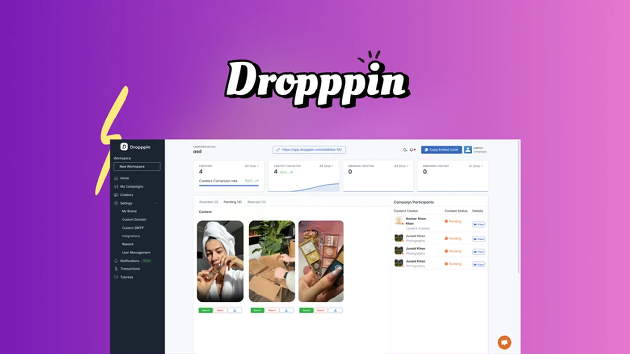 Dropppin - Grow Your Brand with UGC | AppSumo Review