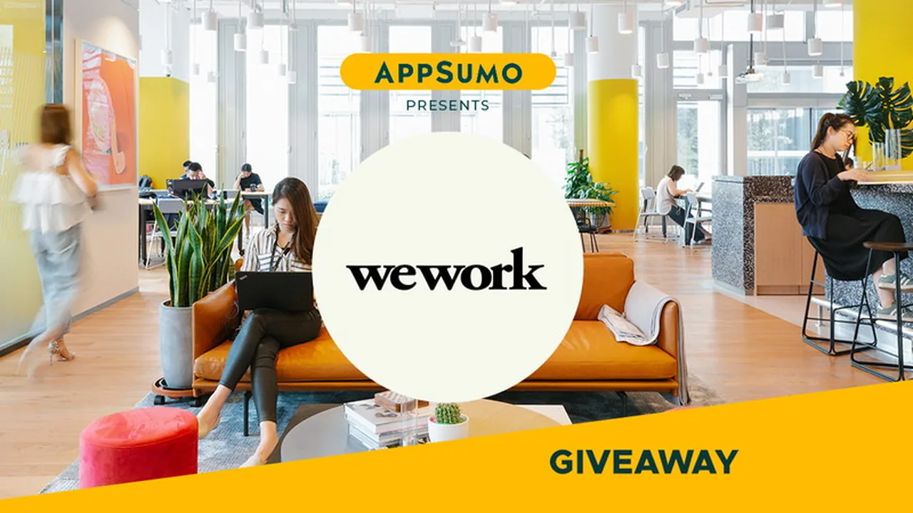 Exclusive WeWork Giveaway | AppSumo: Your Chance for a Year of Premium Workspace
