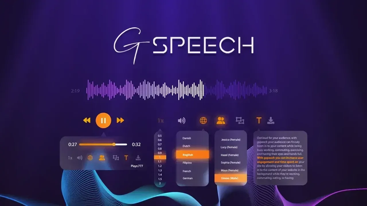 GSpeech Review: Narrate Any Text with Lifelike AI Voices
