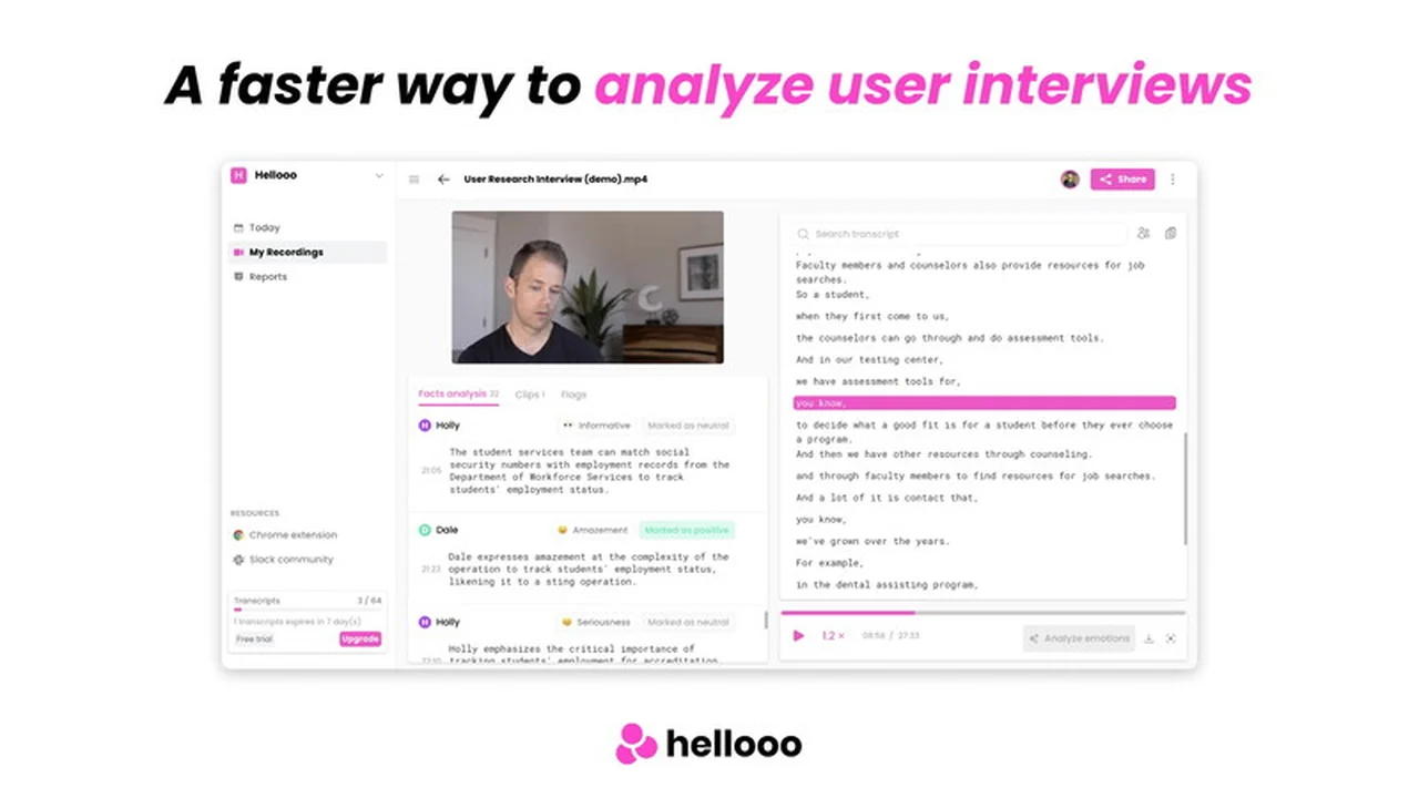 Hellooo | AppSumo Review: Streamline User Interview Insights