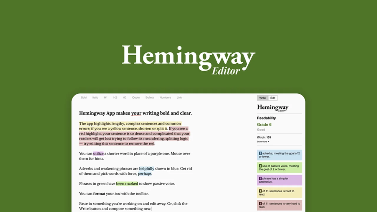 Hemingway Editor - Make Your Writing Clearer and More Readable