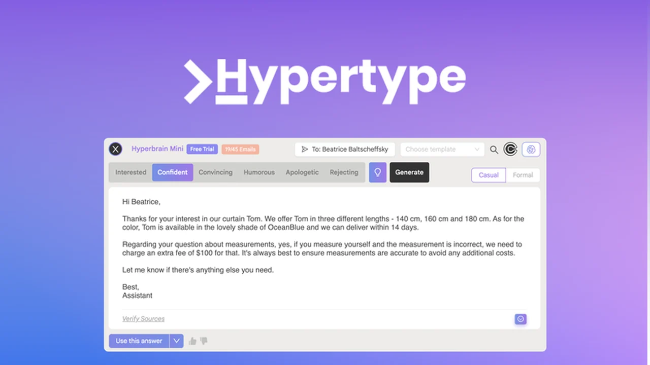 Hypertype - Streamline Your Email Communication with AI Assistance