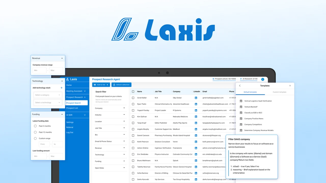 Laxis AI Prospect Research - Find Verified Leads for Your Business