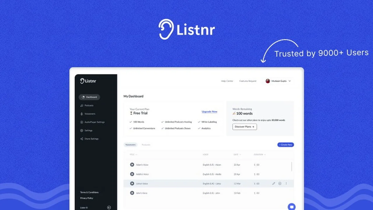 Listnr (TTS) | AppSumo: Create and Distribute Audio Content