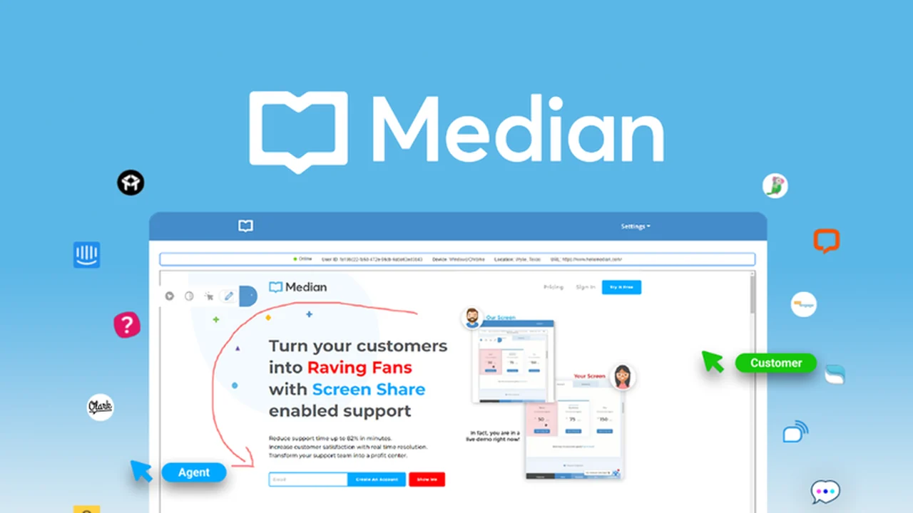 Median - Revolutionize Customer Support with One-Click Screen Share