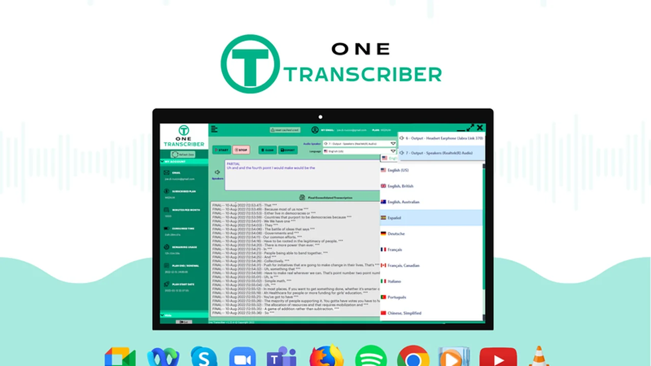 One Transcriber - Real-Time Multilingual Transcription AppSumo Review