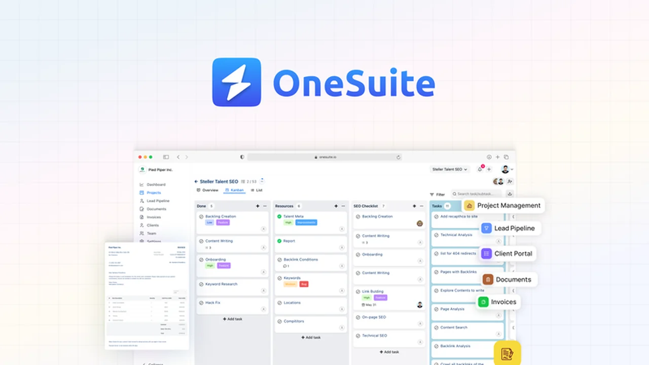 OneSuite – Streamline Your Agency’s Workflow for Projects, Clients, and Invoices