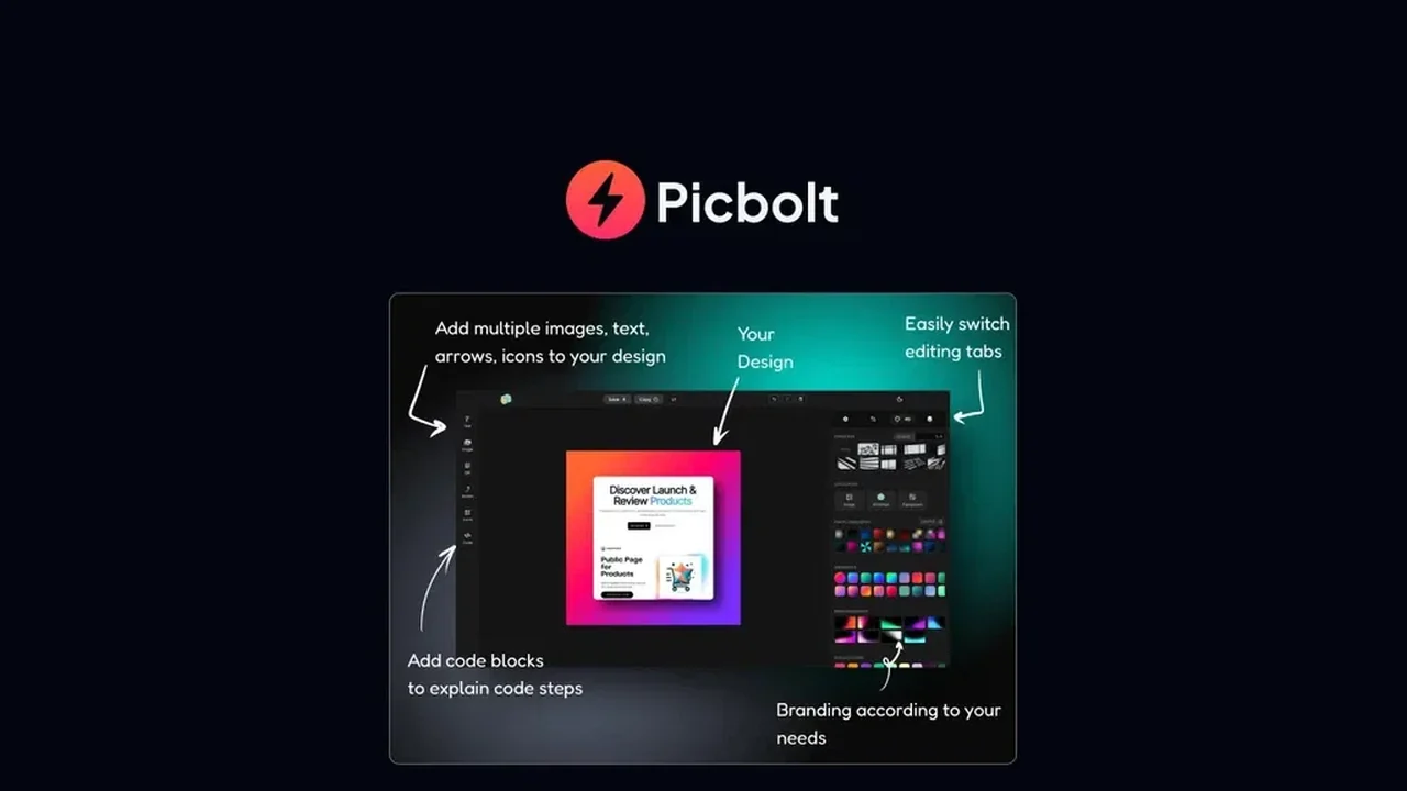 Picbolt | AppSumo: Transform Screenshots Into Branded Visuals Effortlessly
