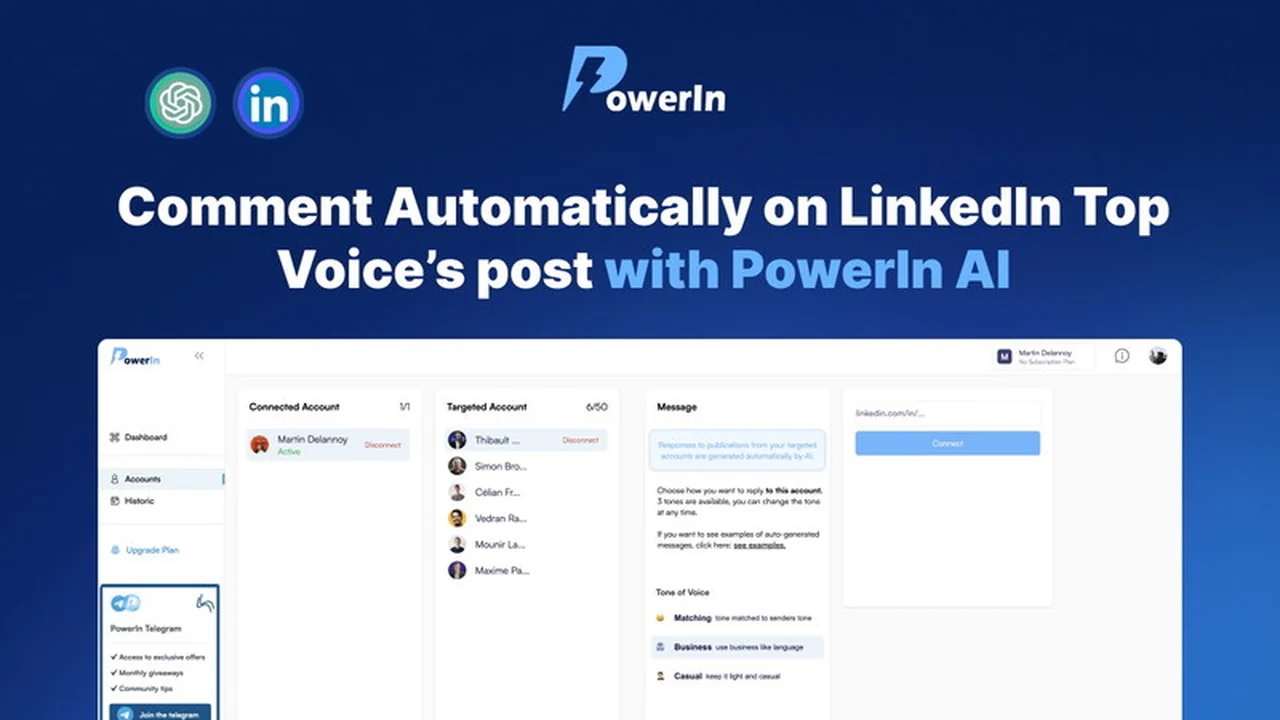 PowerIn - Automate LinkedIn Comments: Boost Your Reach with AI