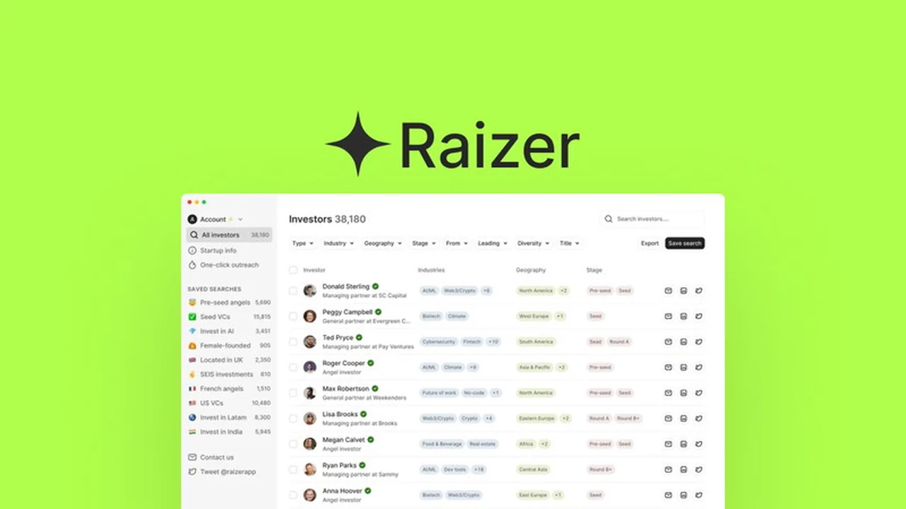 Raizer | AppSumo: Your All-In-One Investor Discovery and Outreach Tool