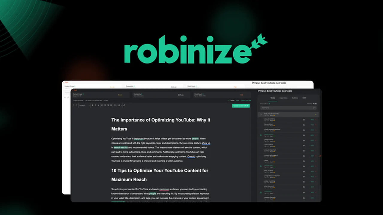 Robinize - AI-Powered SEO Content Creation Tool Review
