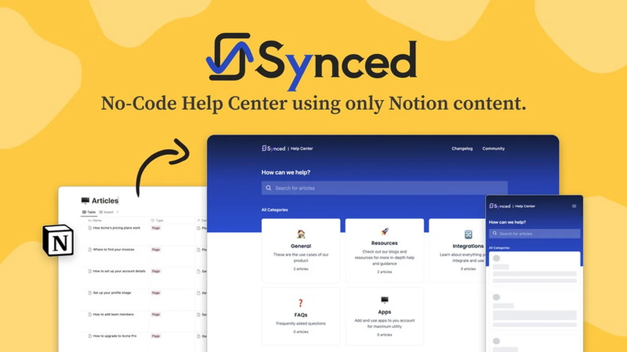 Synced.so | AppSumo: Transform Notion Content into Powerful Help Centers