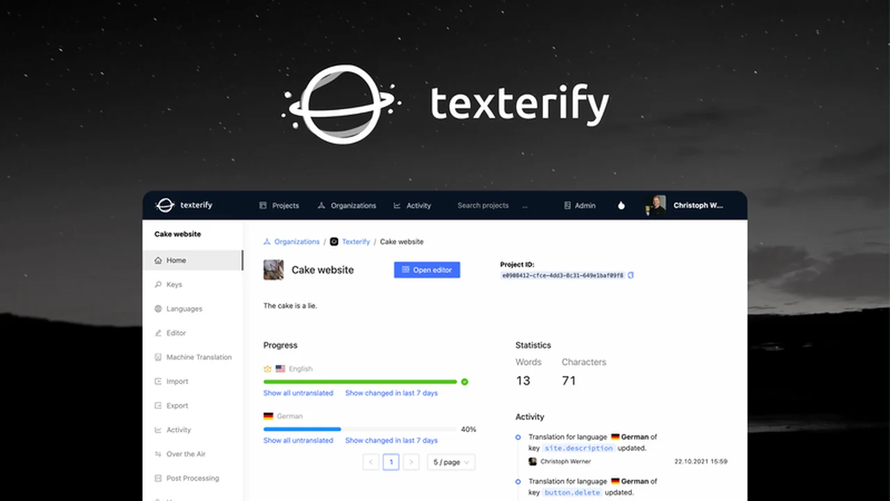 Texterify – Effortless Web Content Translation and Localization