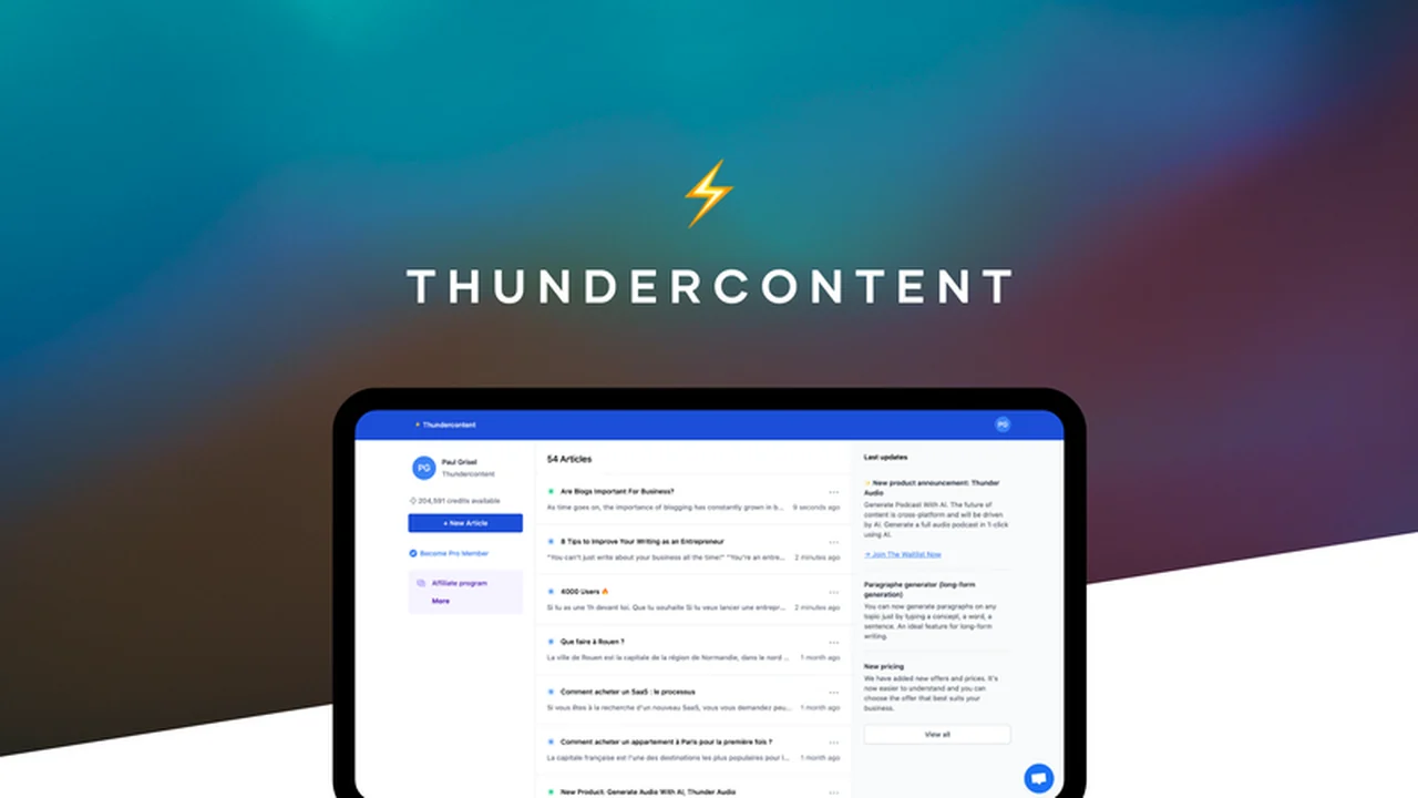 Thundercontent - Effortless SEO-Friendly Content Generation
