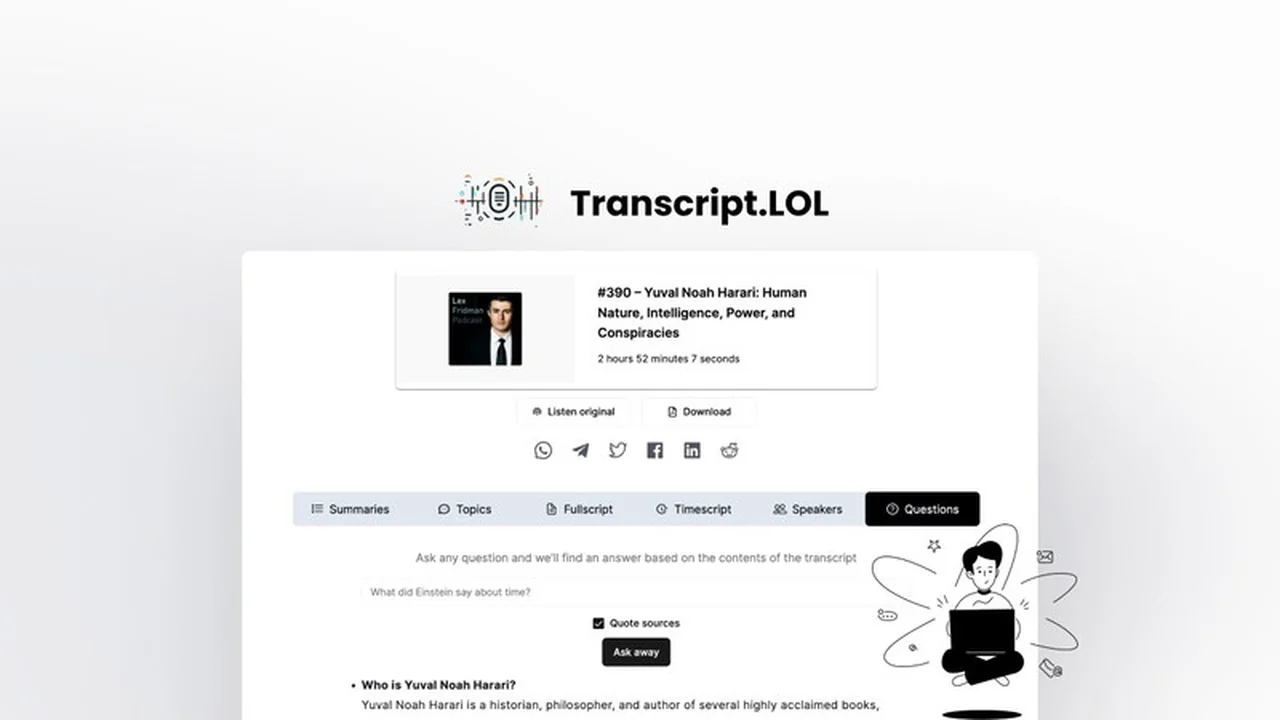 Transcript.LOL | AppSumo Review: AI Transcription & Content Generation Powerhouse