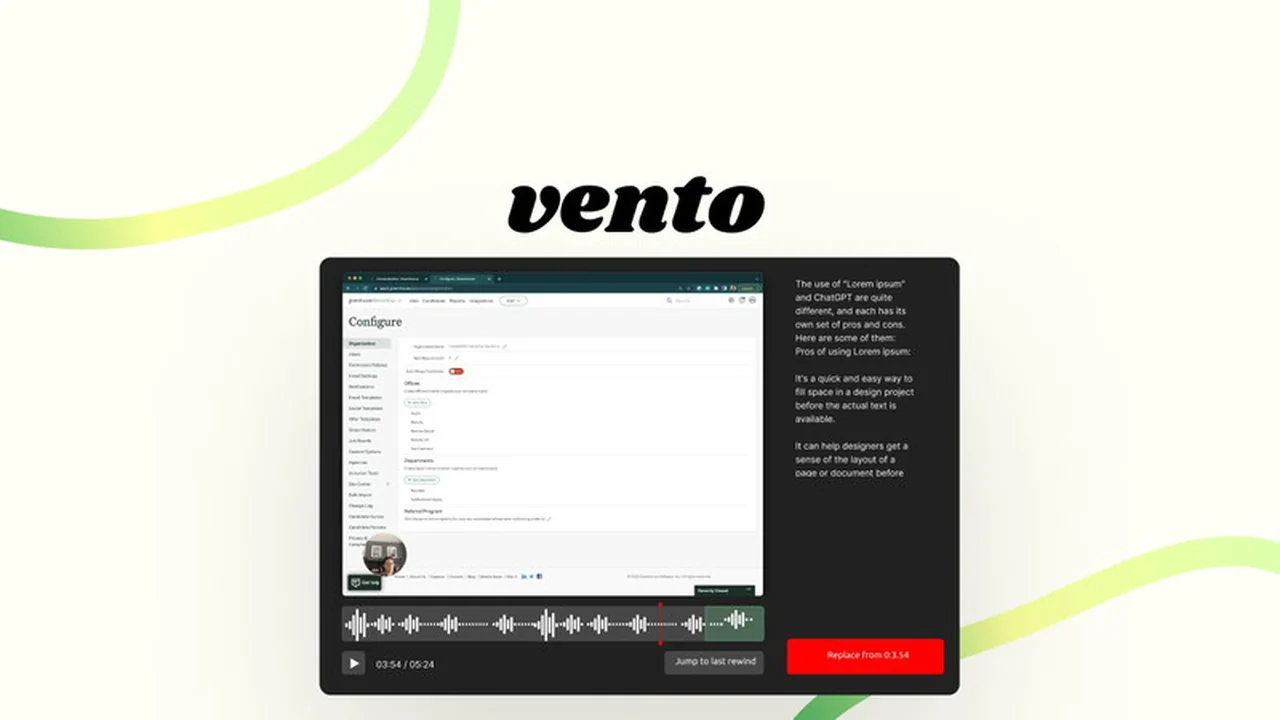 Vento | AppSumo: Effortless Screen Recording for Flawless Content