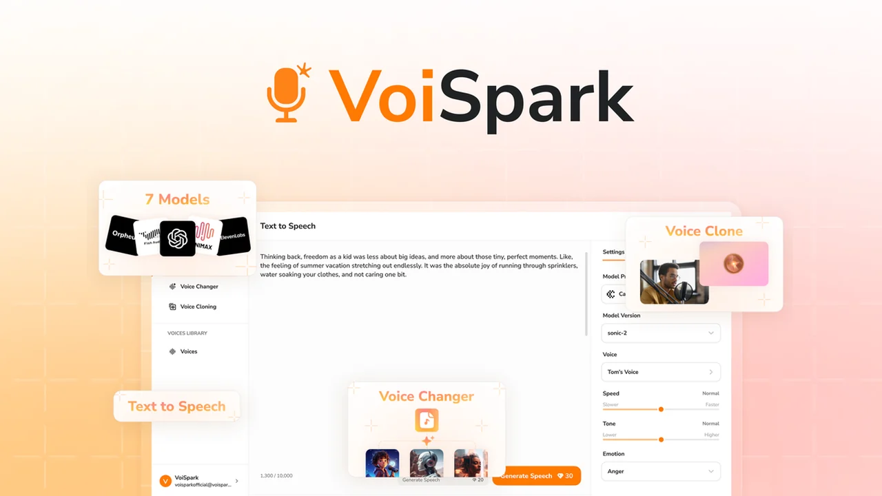 VoiSpark - Turn Text into Pro Voiceovers with AI | AppSumo Review
