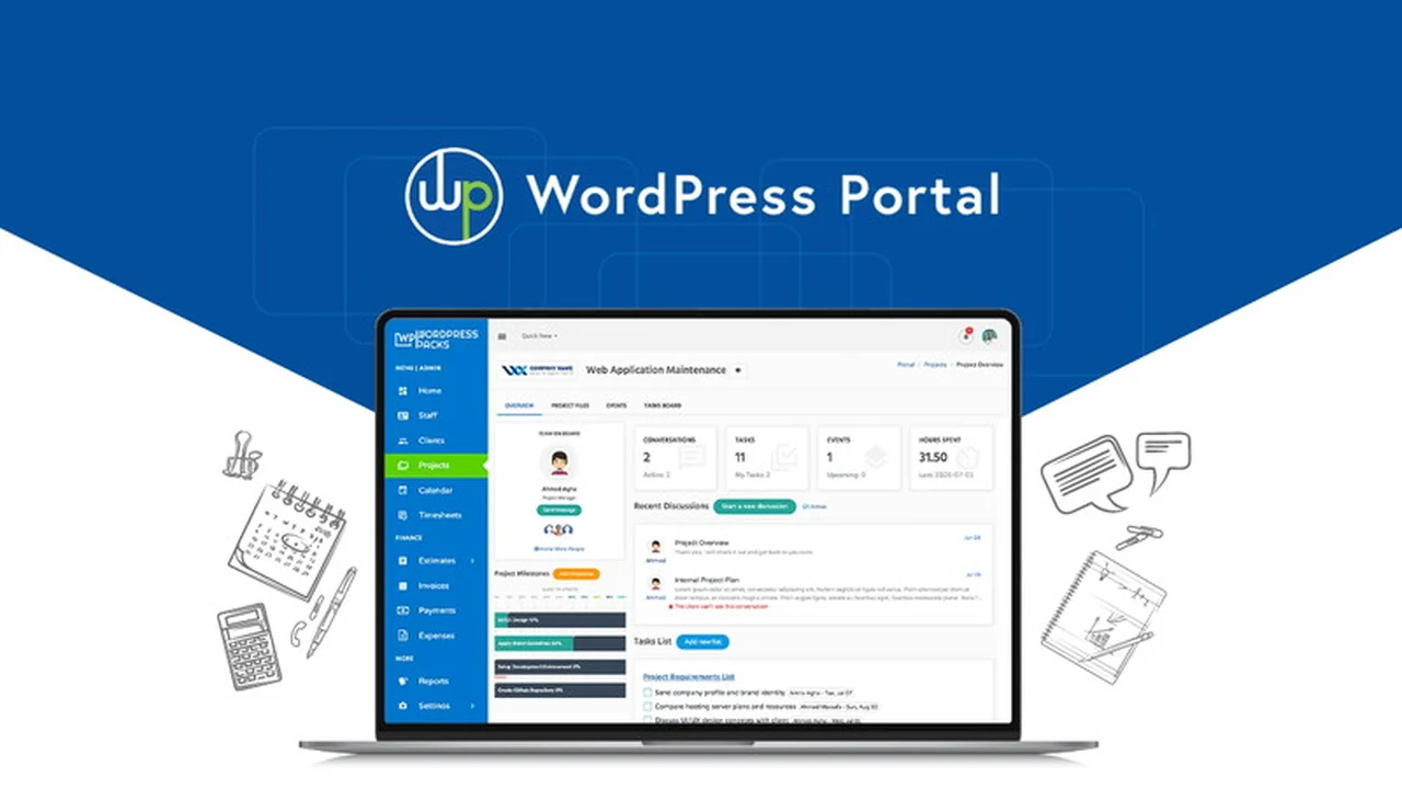 WordPress Portal - Streamline Projects & Finances