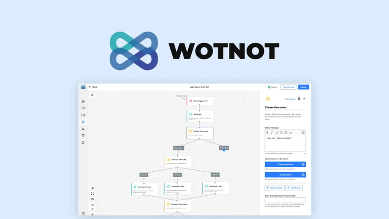 WotNot: Build a Code-Free Chatbot for Enhanced Engagement | AppSumo Review