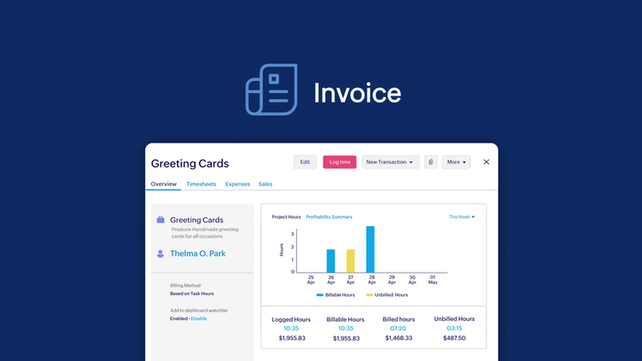 Zoho Invoice – Send Professional Invoices with Ease